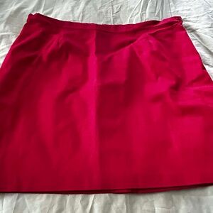 DENIM SLIM SKIRT, JOAN RIVERS, RED, SIZE 26W, SIDE ZIPPER, BACK WAIST ELASTIC,